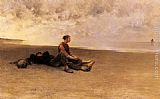Daydreaming On The Beach by August Wilhelm Nikolaus Hagborg